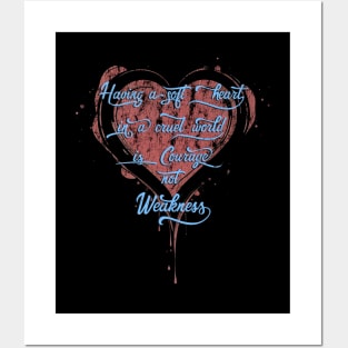 Soft Heart (red blue) Posters and Art